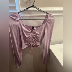 purple crop long sleeve